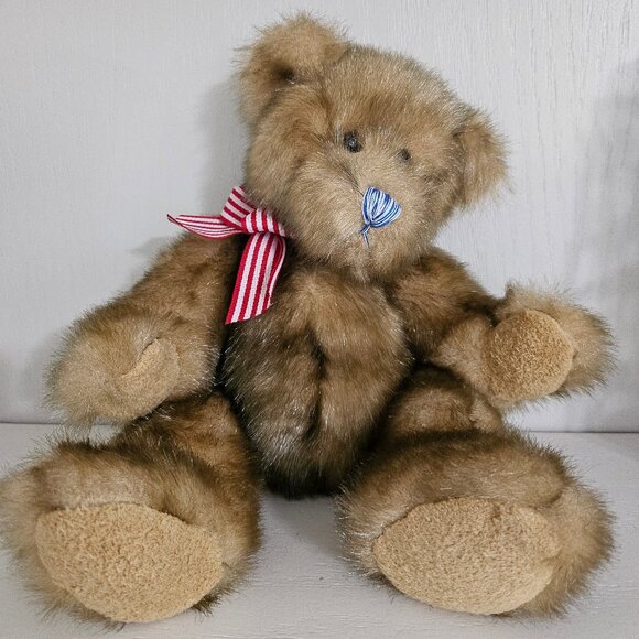 Patriotic Cherrydale Farms Brown 10" Plush Setting Bear Vintage 2003 - Picture 1 of 8